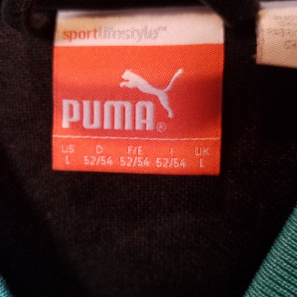 Puma track jacket - black w/ neon blue/yellow trim - Picture 4 of 6